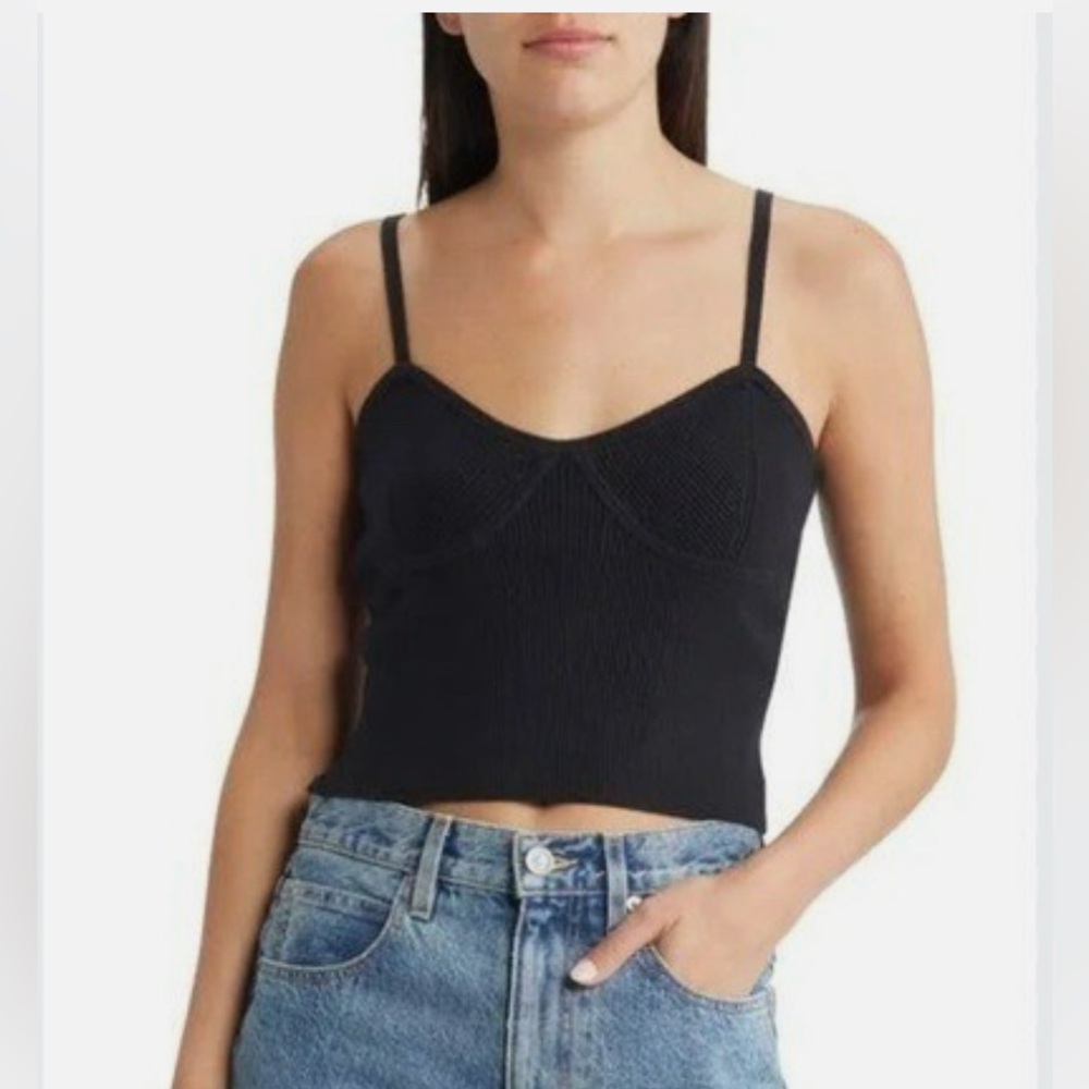 Madewell Corset-Detail Crop Sweater Tank in Size Medium